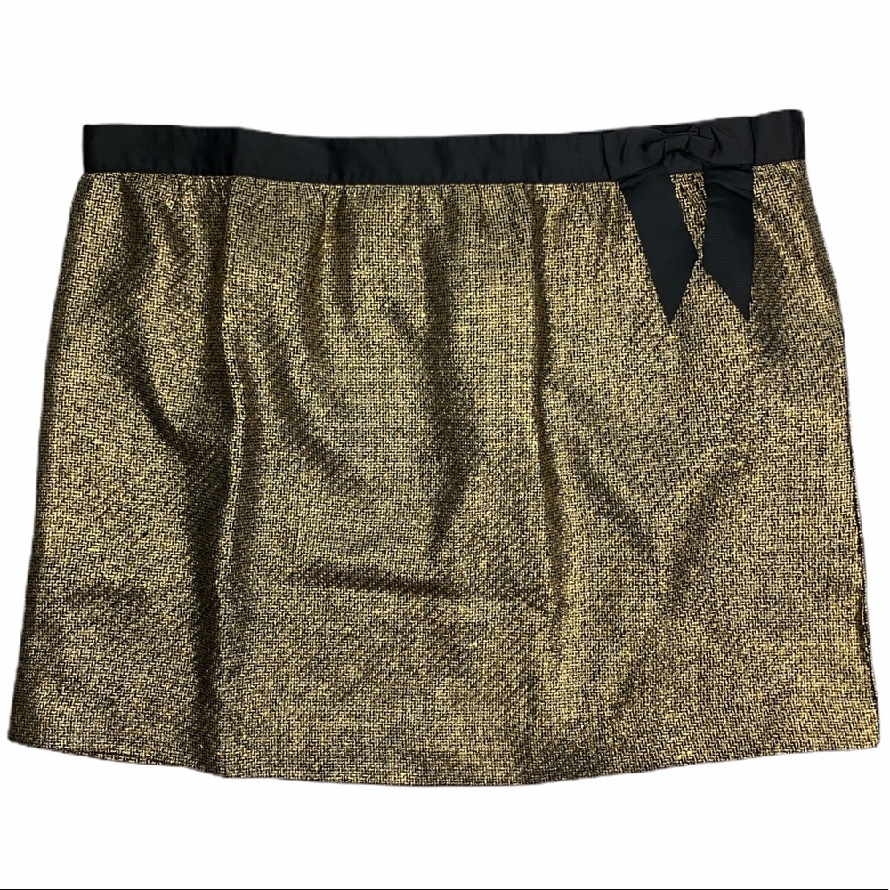 Bows &‎ Sequins Gold Tweed Bow Skirt